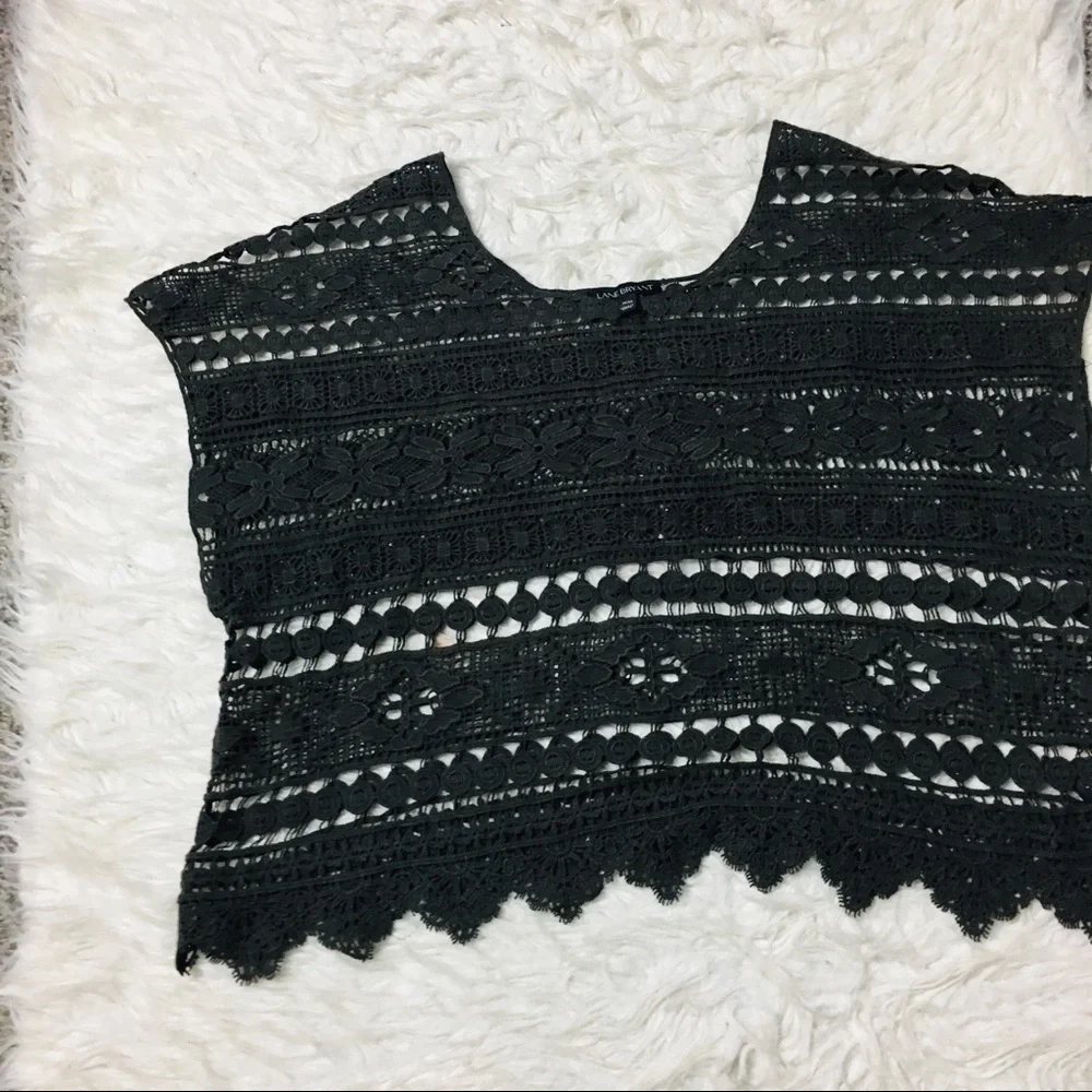 Lane Bryant Bohemian Crochet Olive Green Size 14 - Picture 7 of 13